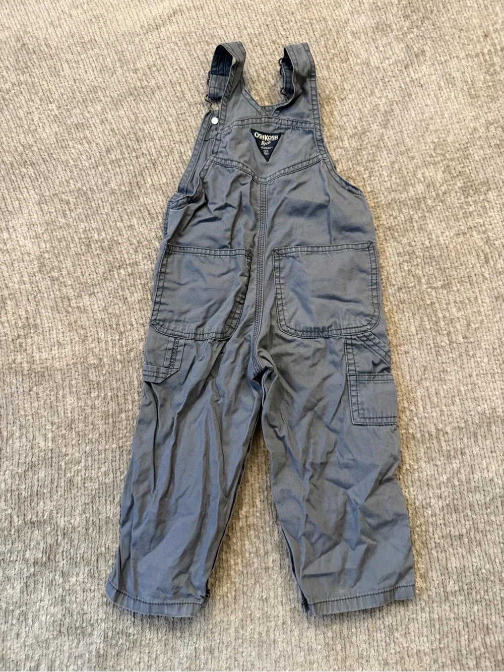 OshKosh B’gosh 24M Gray Utility Overalls Baby Carpenter Bib Pants